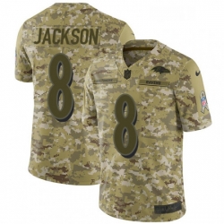 Mens Nike Baltimore Ravens 8 Lamar Jackson Limited Camo 2018 Salute to Service NFL Jersey