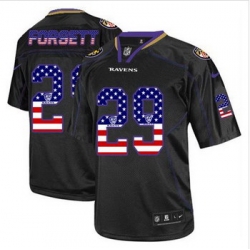 New Baltimore ravens #29 Justin Forsett Black Men Stitched NFL Elite USA Flag Fashion Jersey