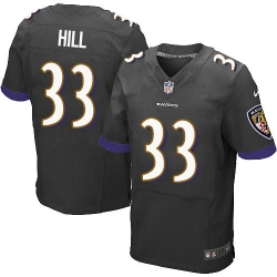 Nike Baltimore Ravens #33 Will Hill Black Alternate Mens Stitched NFL New Elite Jersey