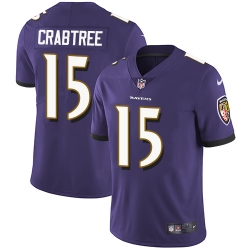 Nike Ravens #15 Michael Crabtree Purple Team Color Mens Stitched NFL Vapor Untouchable Limited Jersey