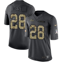 Nike Ravens #28 Terrance West Black Mens Stitched NFL Limited 2016 Salute to Service Jersey