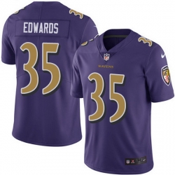 Nike Ravens 35 Gus Edwards Purple Men Stitched NFL Limited Rush Jersey