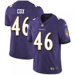 Nike Ravens #46 Morgan Cox Purple Team Color Mens Stitched NFL Vapor Untouchable Limited Jersey