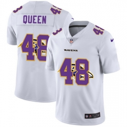 Nike Ravens 48 Patrick Queen White Shadow Logo Limited Jersey