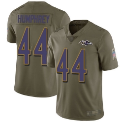 Ravens 44 Marlon Humphrey Olive Mens Stitched Football Limited 2017 Salute To Service Jersey