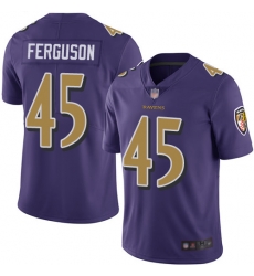 Ravens 45 Jaylon Ferguson Purple Men Stitched Football Limited Rush Jersey