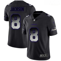 Ravens 8 Lamar Jackson Black Men Stitched Football Vapor Untouchable Limited Smoke Fashion Jersey