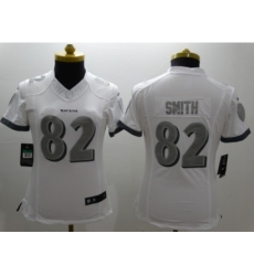 Nike Women Baltimore Ravens #82 Torrey Smith Platinum White Jerseys