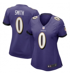 Women Baltimore Ravens 0 Roquan Smith Purple Football Jersey  Run Small