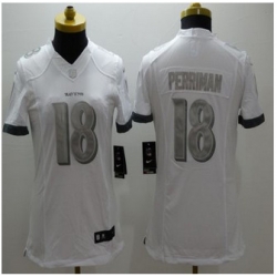 Women New Ravens #18 Breshad Perriman White Stitched NFL Limited Platinum Jersey