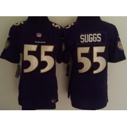 Women Nike Baltimore Ravens #55 Terrell Suggs Purple Nike NFL Jerseys