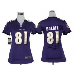 Women Nike Baltimore Ravens 81 Anquan Boldin Purple Nike NFL Jerseys