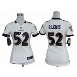 Women Nike baltimore ravens #52 r.lewis white jerseys