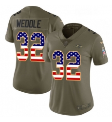 Womens Nike Baltimore Ravens 32 Eric Weddle Limited OliveUSA Flag Salute to Service NFL Jersey