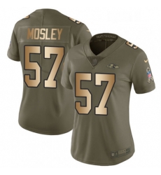 Womens Nike Baltimore Ravens 57 CJ Mosley Limited OliveGold Salute to Service NFL Jersey