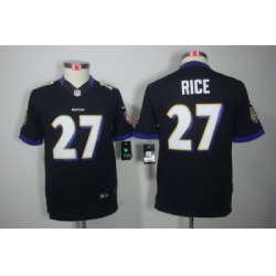 Nike Youth Baltimore Ravens #27 Rice Black Color[Youth Limited Jerseys]