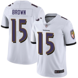 Ravens 15 Marquise Brown White Youth Stitched Football Vapor Untouchable Limited Jersey