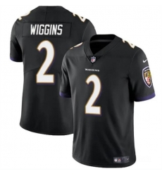 Youth Baltimore Ravens 2 Nate Wiggins Black 2024 Draft Vapor Limited Football Jersey