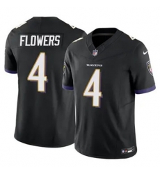 Youth Baltimore Ravens 4 Zay Flowers Black 2023 F U S E Vapor Limited Football Jersey