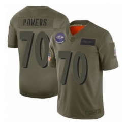 Youth Baltimore Ravens 70 Ben Powers Limited Camo 2019 Salute to Service Football Jersey