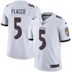 Youth Nike Baltimore Ravens 5 Joe Flacco Elite White NFL Jersey