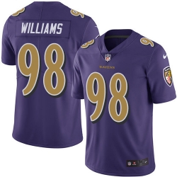 Youth Nike Ravens 98 Brandon Williams Purple Stitched NFL Limited Rush Jersey