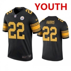 Youth pittsburgh steelers 22 najee harris black color rush limited jersey 