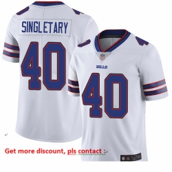 Bills 40 Devin Singletary White Men Stitched Football Vapor Untouchable Limited Jersey