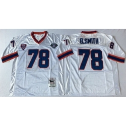 Bills 78 B Smith White Throwback Jersey