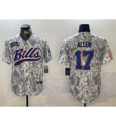 Men Buffalo Bills 17 Josh Allen 2024 Arctic Camo Salute To Service Stitched Baseball Jersey