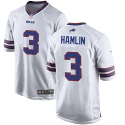 Men Buffalo Bills 3 Damar Hamlin Nike white Player Jersey