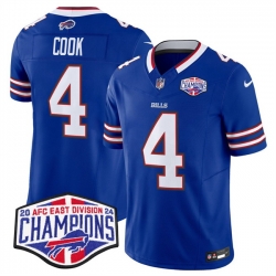 Men Buffalo Bills 4 James Cook Royal F U S E  2024 AFC East Division Champions Vapor Limited Stitched Football Jersey