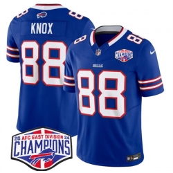 Men Buffalo Bills 88 Dawson Knox Royal F U S E  2024 AFC East Division Champions Vapor Limited Stitched Football Jersey