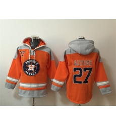 Men Houston Astros 27 Jose Altuve Orange Ageless Must Have Lace Up Pullover Hoodie