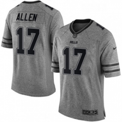 Mens Nike Buffalo Bills 17 Josh Allen Limited Gray Gridiron NFL Jersey