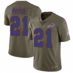 Mens Nike Buffalo Bills 21 Jordan Poyer Limited Olive 2017 Salute to Service NFL Jersey