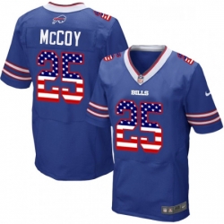 Mens Nike Buffalo Bills 25 LeSean McCoy Elite Royal Blue Home USA Flag Fashion NFL Jersey