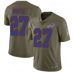 Mens Nike Buffalo Bills 27 TreDavious White Limited Olive 2017 Salute to Service NFL Jersey