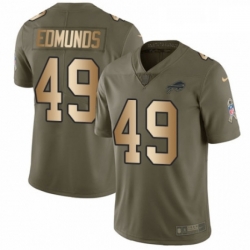 Mens Nike Buffalo Bills 49 Tremaine Edmunds Limited Olive Gold 2017 Salute to Service NFL Jersey