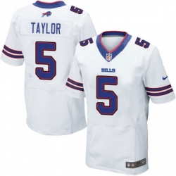 Mens Nike Buffalo Bills 5 Tyrod Taylor Elite White NFL Jersey