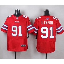 Nike Bills #91 Manny Lawson Red Mens Stitched NFL Elite Rush Jersey