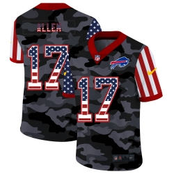 Nike Buffalo Bills 17 Josh Allen Camo 2020 USA Flag Salute To Service Limited Jersey