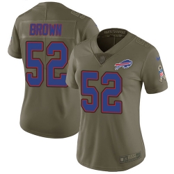 Nike Bills #52 Preston Brown Olive Womens Stitched NFL Limited 2017 Salute to Service Jersey