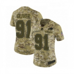 Womens Buffalo Bills 91 Ed Oliver Limited Camo 2018 Salute to Service Football Jersey