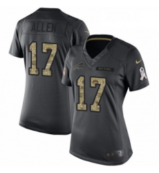 Womens Nike Buffalo Bills 17 Josh Allen Limited Black 2016 Salute to Service NFL Jersey