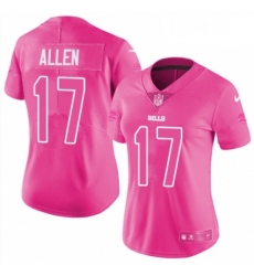 Womens Nike Buffalo Bills 17 Josh Allen Limited Pink Rush Fashion NFL Jersey