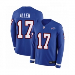 Youth Nike Buffalo Bills 17 Josh Allen Limited Royal Blue Therma Long Sleeve NFL Jersey