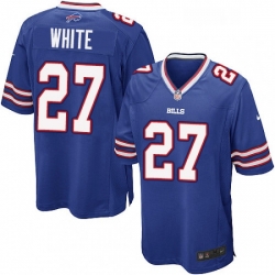 Youth Nike Buffalo Bills 27 TreDavious White Game Royal Blue Team Color NFL Jersey