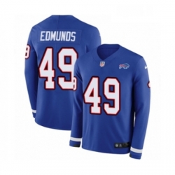 Youth Nike Buffalo Bills 49 Tremaine Edmunds Limited Royal Blue Therma Long Sleeve NFL Jersey