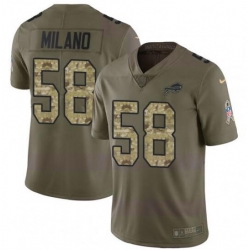 Youth Nike Buffalo Bills #58 Matt Milano Limited Olive Camo 2017 Salute to Service NFL Jersey